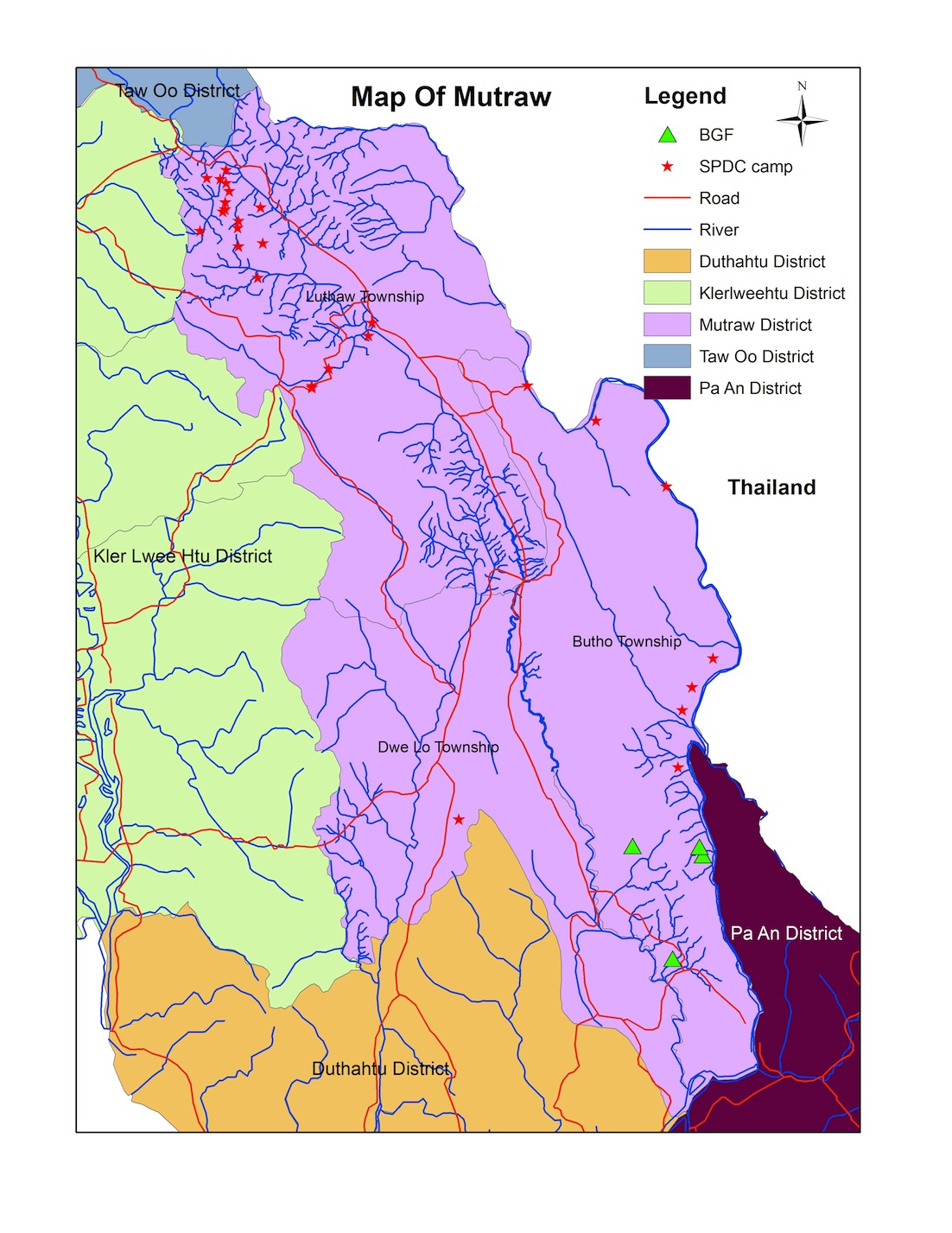 Map showing area of report
