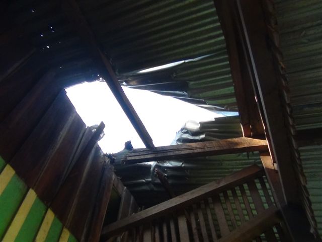 bombed out roof