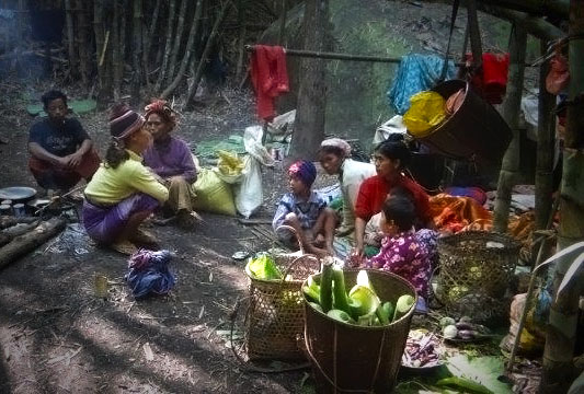 Villagers have had to change locations several times due to a lack of security, causing them to often flee to the jungle.