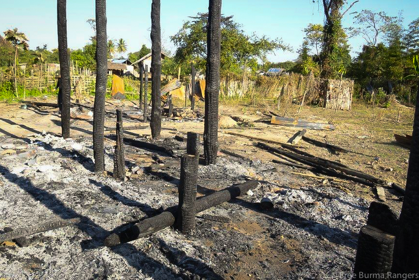 Home in Nam Lim Pa burned by the Burma Army.