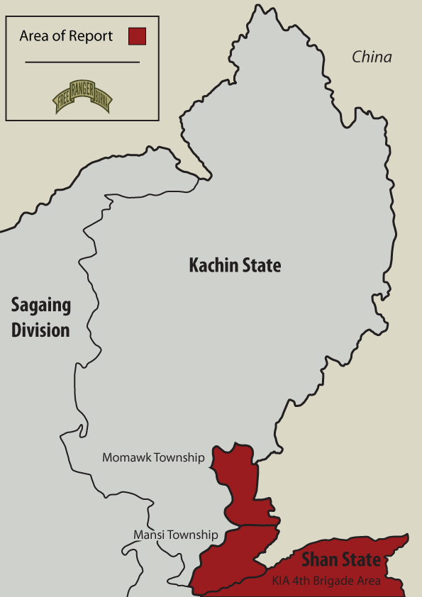 Map of Kachin State, Burma