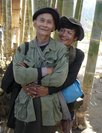 Maw La with Ka Paw Say ("Monkey"), FBR leader, pastor and video man