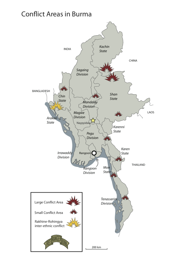 Current Conflict Zones in Burma