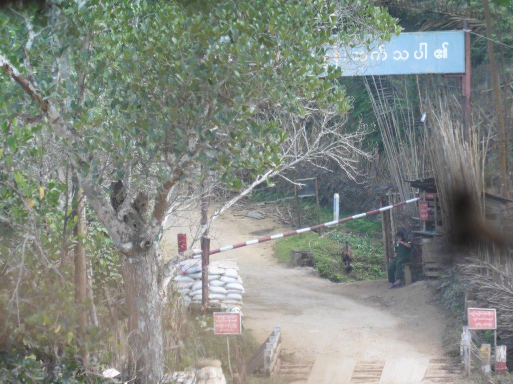 Burma Army soldier at Maw Chee check-point.