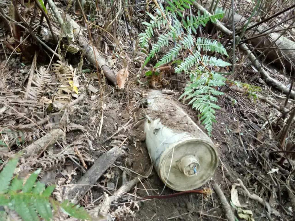 Unexploded bomb dropped from a Burma Air Force jet.