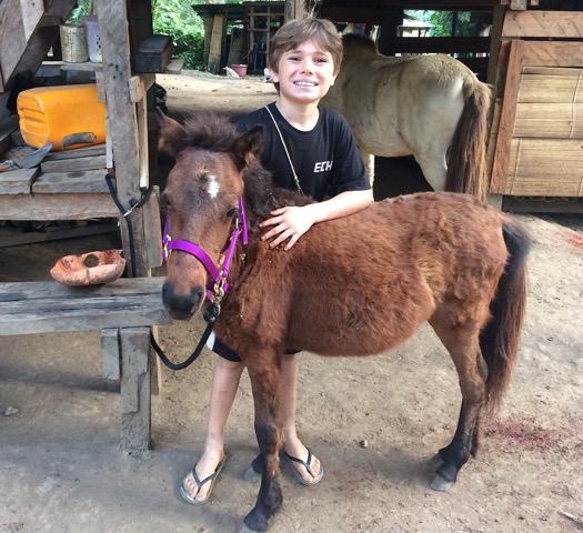 Grace, healthy and happy with Pete